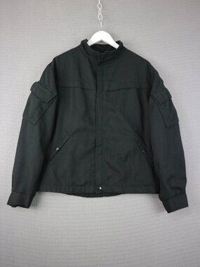 Men's Navy Combat Black Utility Jacket - Minimal Stand Collar